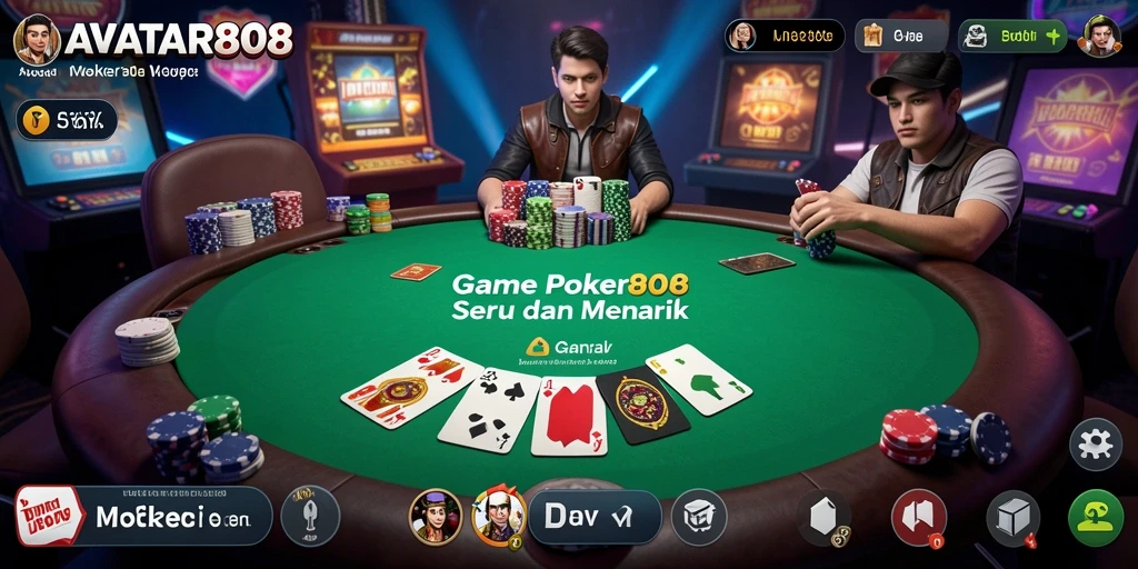 Tampilan gameplay Poker yang mendebarkan di AVATAR808.