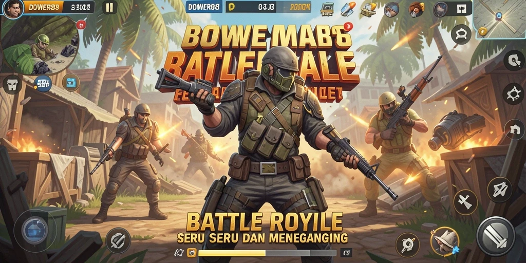 Screenshot menampilkan pertarungan seru dalam DOWER88 Battle Royale.