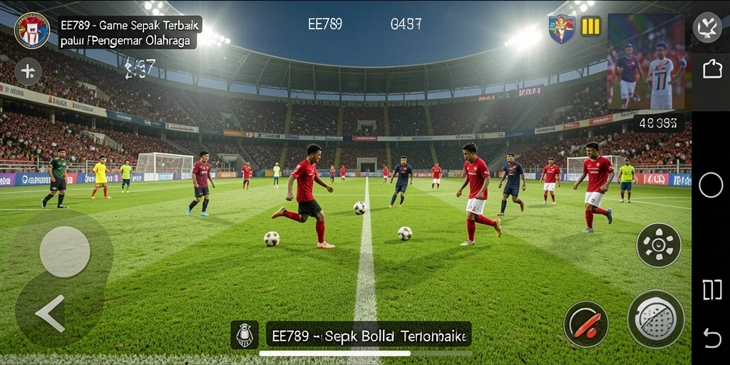 Tampilan gameplay seru dalam EE789, nikmati setiap pertandingannya.