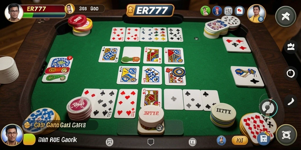 Tampilan gameplay seru di ER777 saat bermain Gaple.