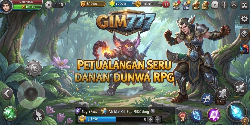 Screenshot GIM777 menampilkan momen epik dalam pertarungan RPG.