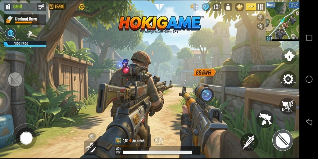 Tampilan gameplay HOKIGAME yang penuh aksi dan seru.
