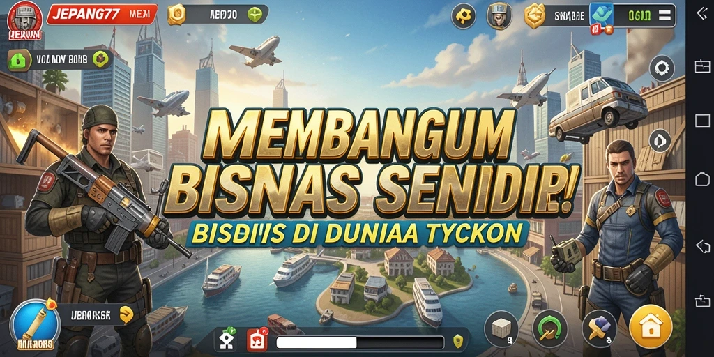 Screenshot gameplay JEPANG77 menunjukkan pengelolaan bisnis yang cermat.