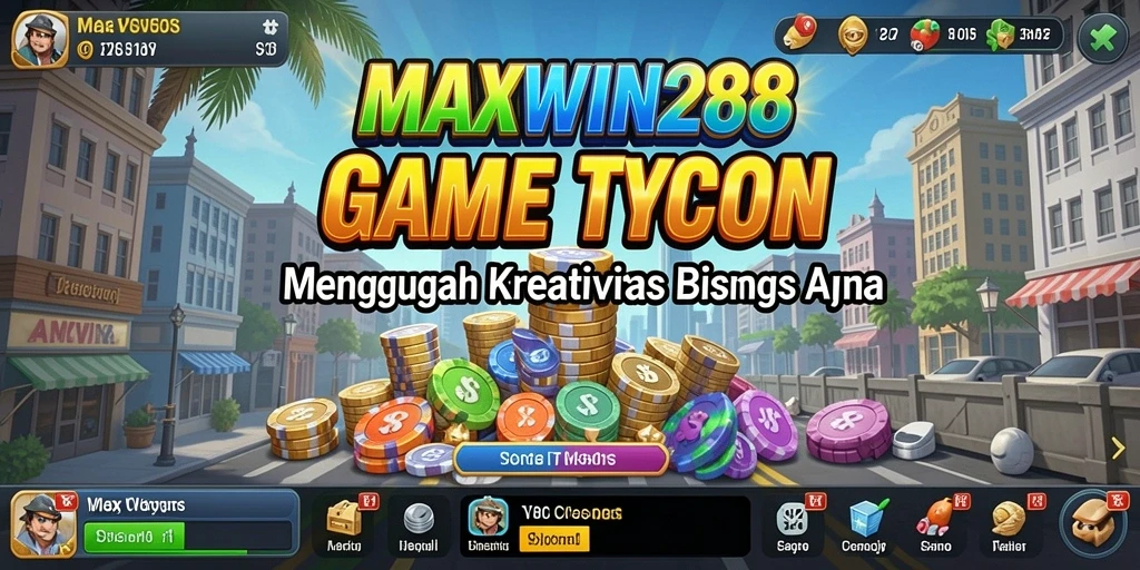Tampilan gameplay <strong>MAXWIN288</strong> yang menakjubkan dengan elemen manajemen bisnis.