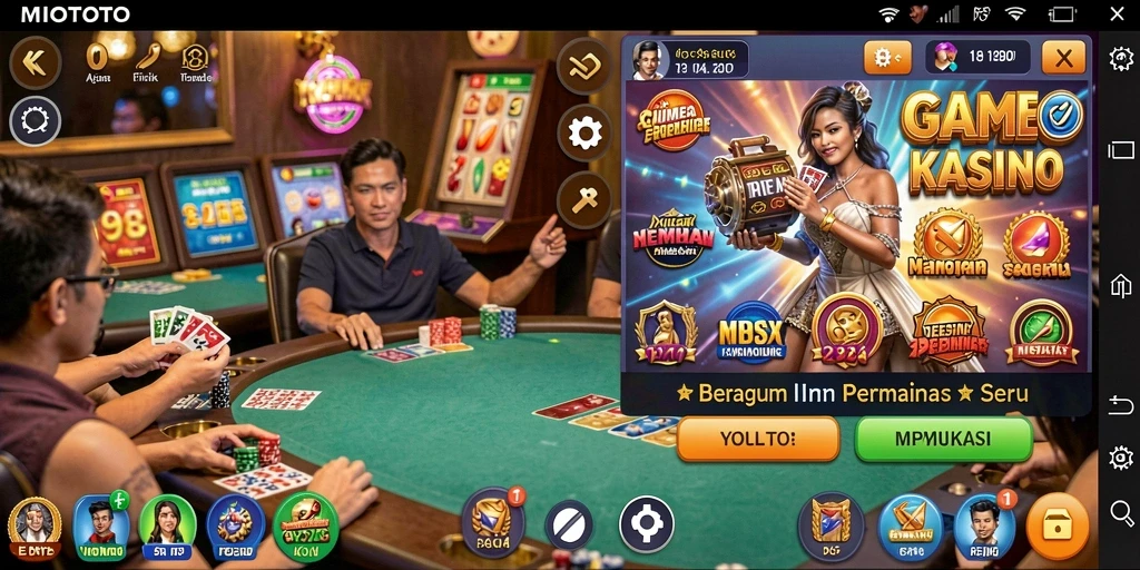 Screenshot MIOTOTO menampilkan pengalaman gameplay Kasino yang seru.