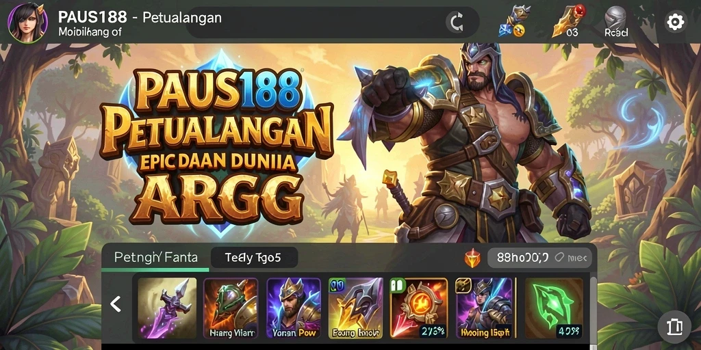 Tangkapan layar gameplay PAUS188 menampilkan karakter dalam pertempuran epik.