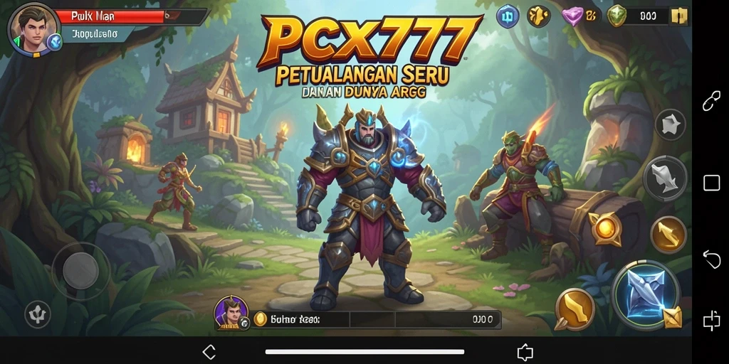 Tampilan gameplay dinamis di dunia ARPG PCX777.