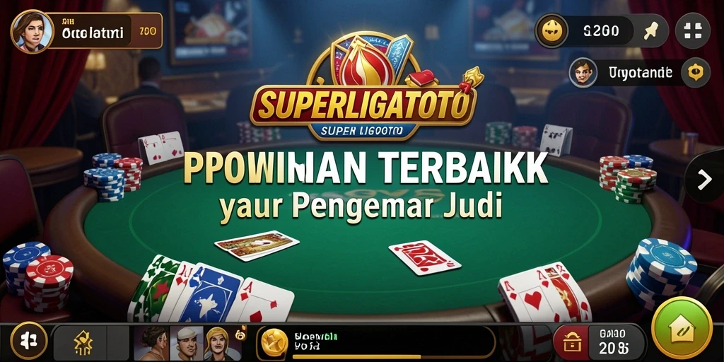 Screenshot SUPERLIGATOTO menampilkan gameplay Poker yang seru dan mendebarkan.
