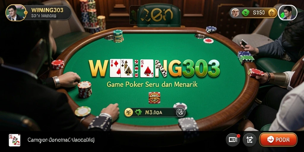 Tampilan gameplay seru dari WINNING303 yang menampilkan pertarungan poker.